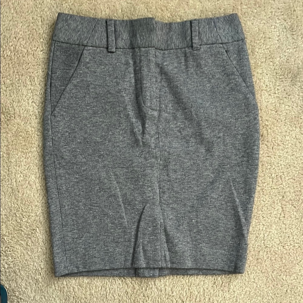 LOFT Gray Mini Pencil Skirt for Work